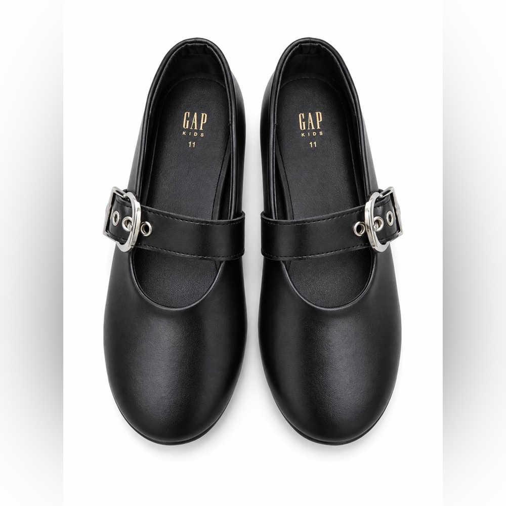 Gap Kids Black Buckle Mary Jane Flats Size 11 - NEW